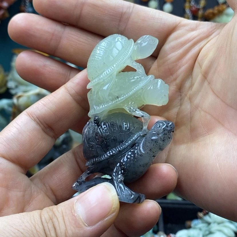 【闪购商品】蛇纹石玉手把件未镶嵌