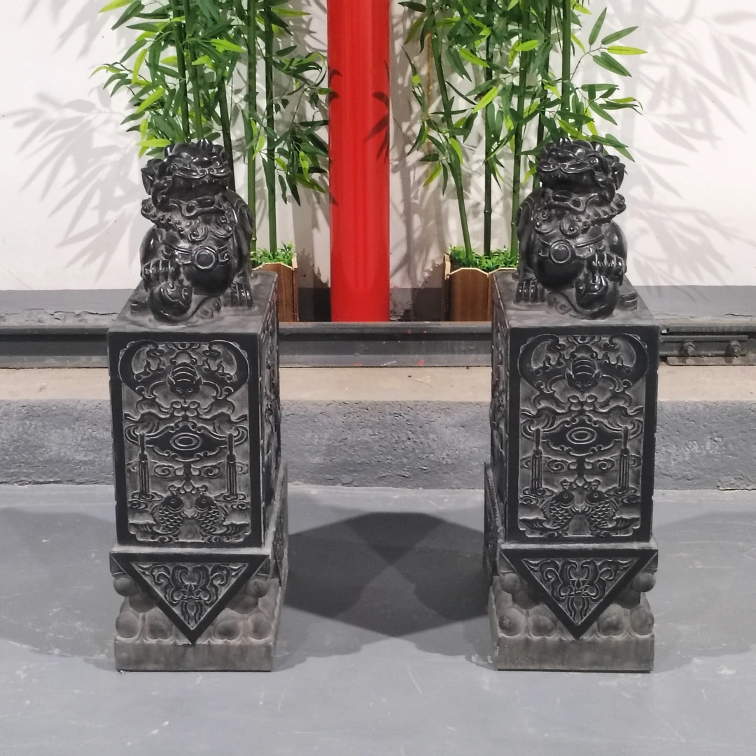 青石复古书香款貔貅门鼓整石雕刻一体成型包邮不含卸车和摆放