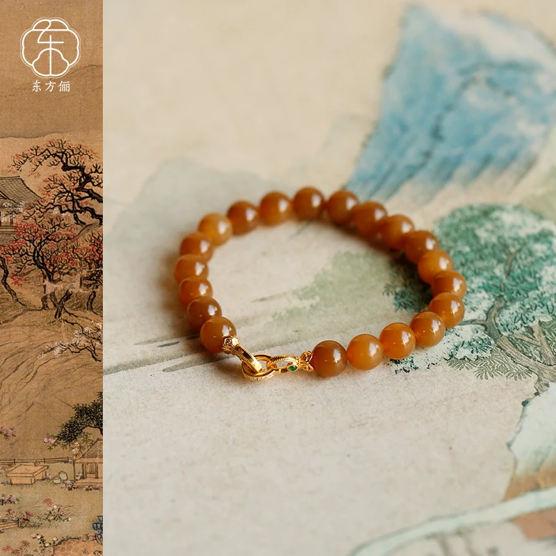 东方俪DOFUNLY【眠幽梦】和田玉美拉德设计款手链18K金TYSL雅韵