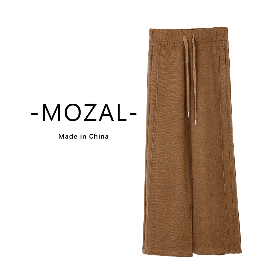 品牌新款松紧腰抽绳插兜阔腿裤33708