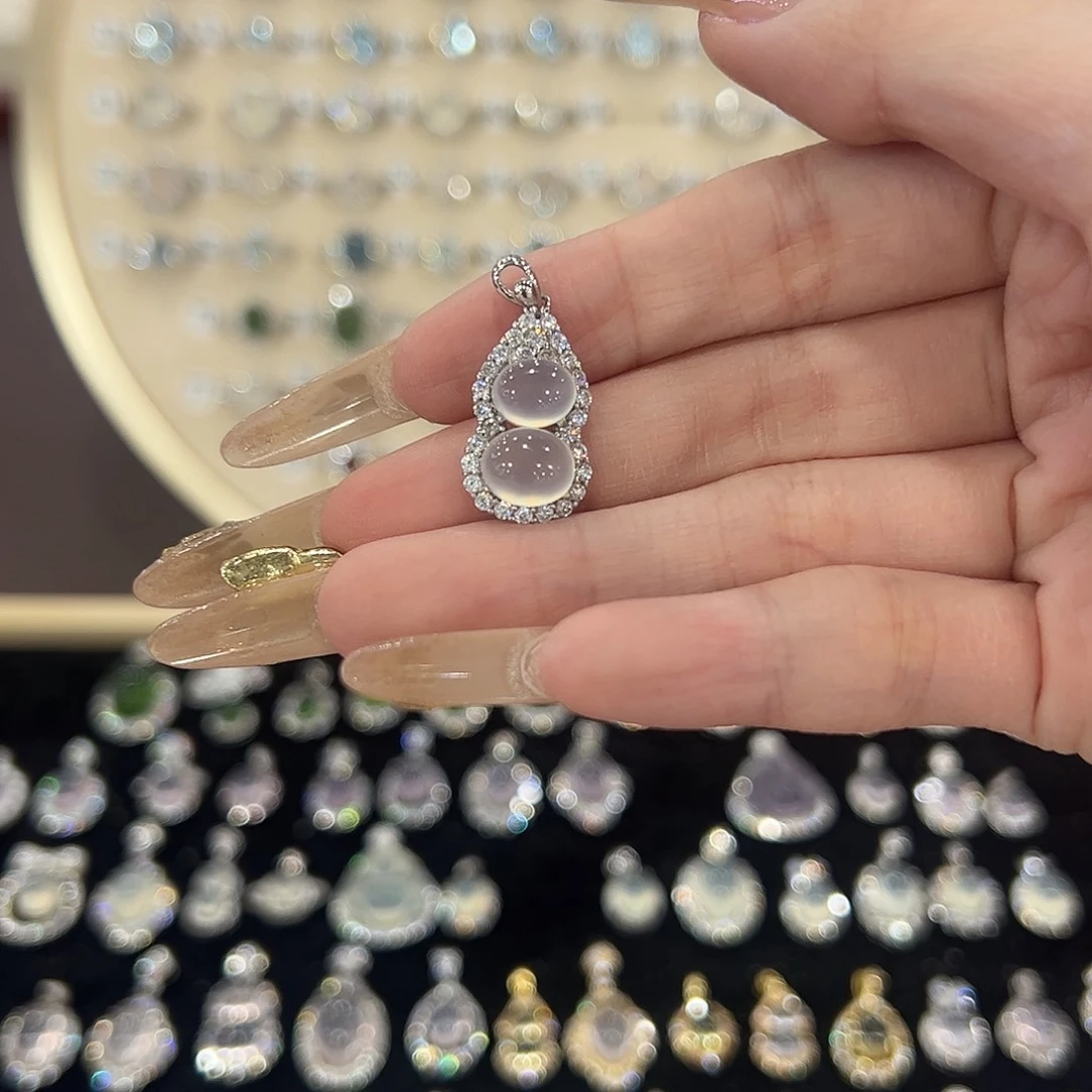 ****️蛇纹石玉银S925镶嵌颈饰