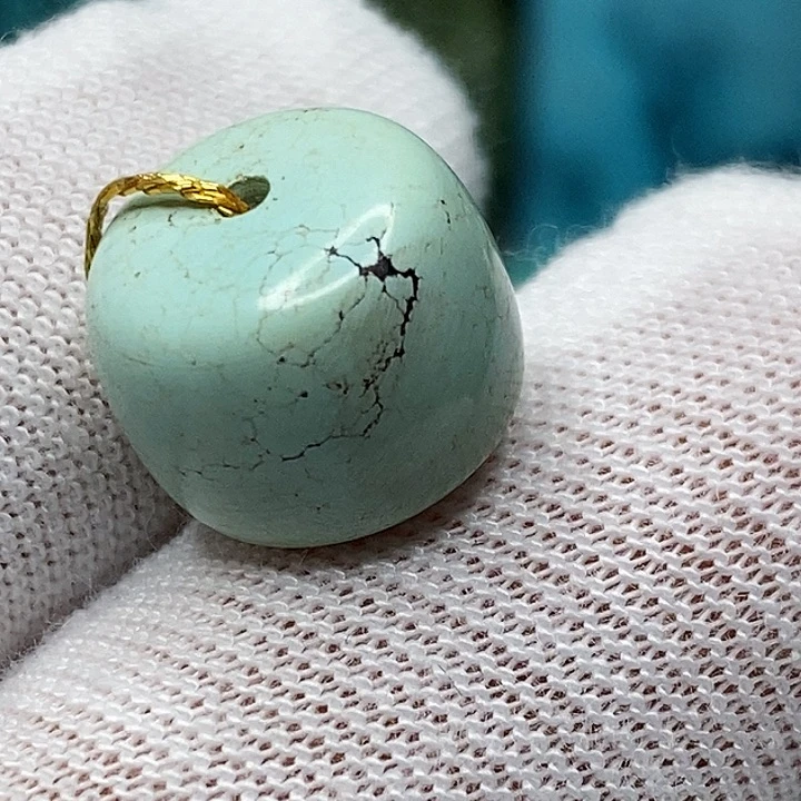 绿松石未镶嵌天然原矿 地大质检12×10mm