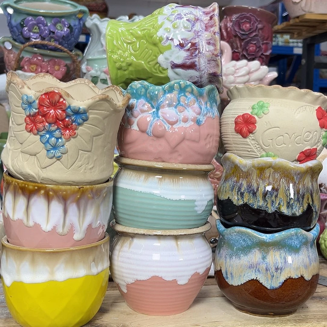 陶瓷陶瓷花盆特价上新口8-10厘米