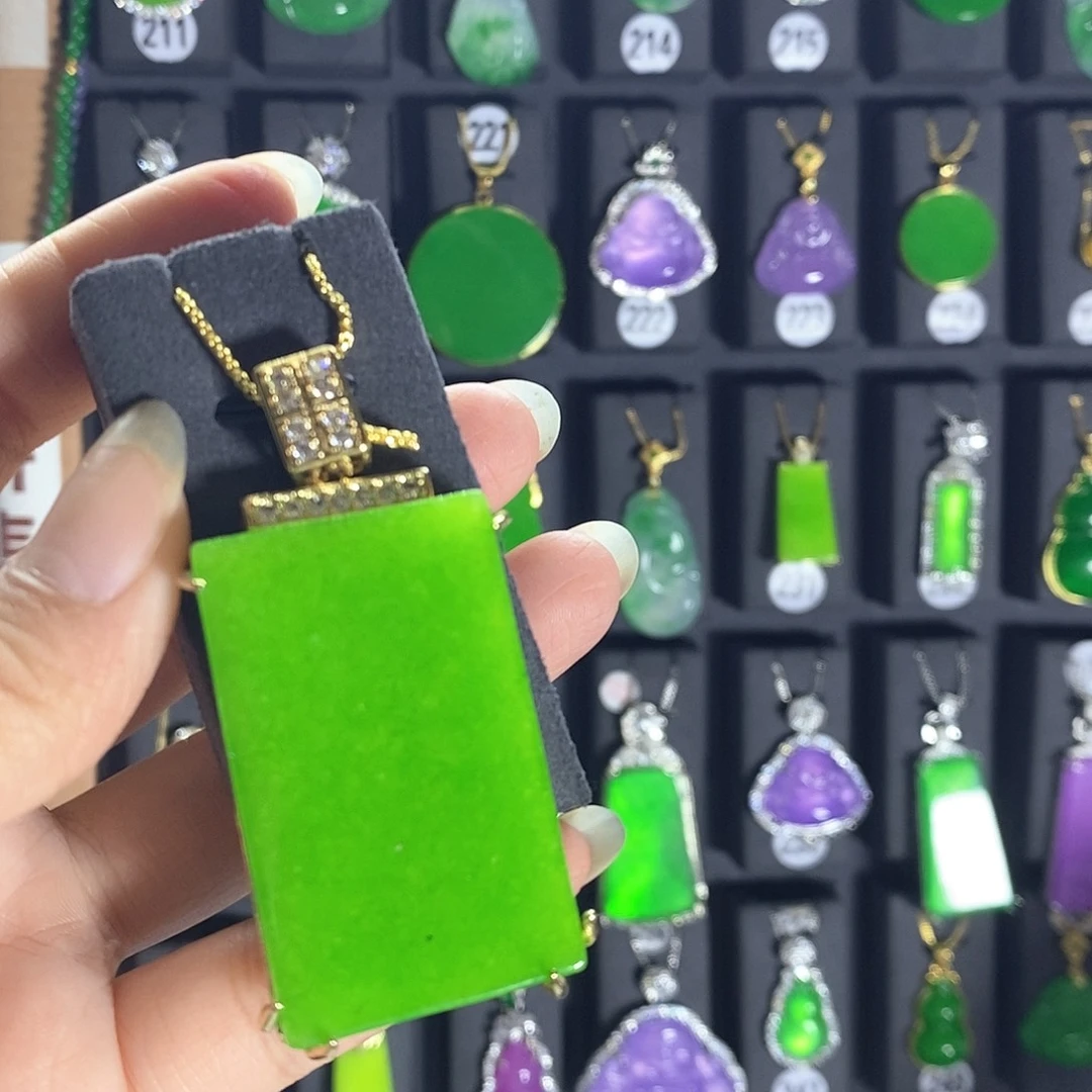 翡翠银S925镶嵌耳饰218