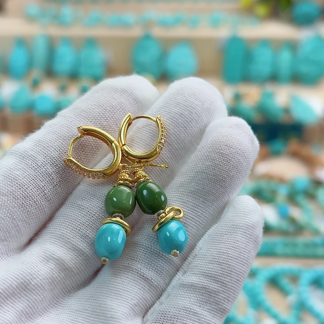 绿松石银S925镶嵌珠宝奇石