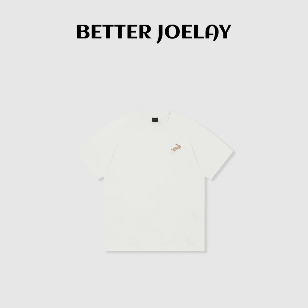 BETTER JOELAY-中版【折耳兔兔】百搭纯色宽松T恤短袖休闲KH1380