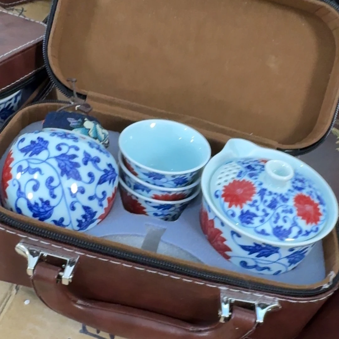 缠枝莲釉里红五斤套