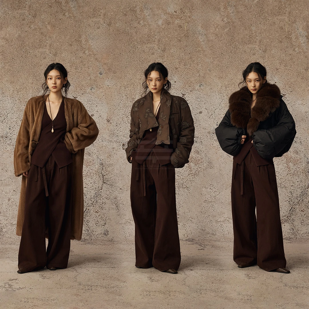 CatalpaLew「叛逆温柔」墟生美学斜襟交叠收腰羊毛针织上衣#C54054