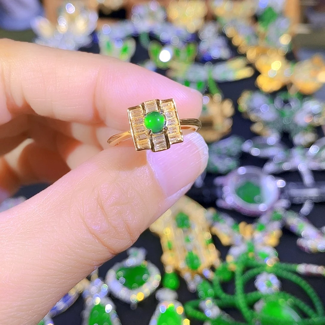 吊坠(不含链)银S925镶嵌翡翠