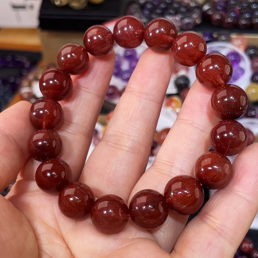 未镶嵌水晶手链红发晶12.5