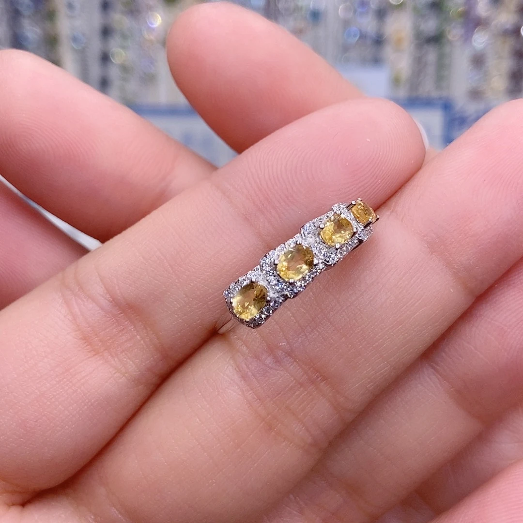 黄晶银S925镶嵌戒指