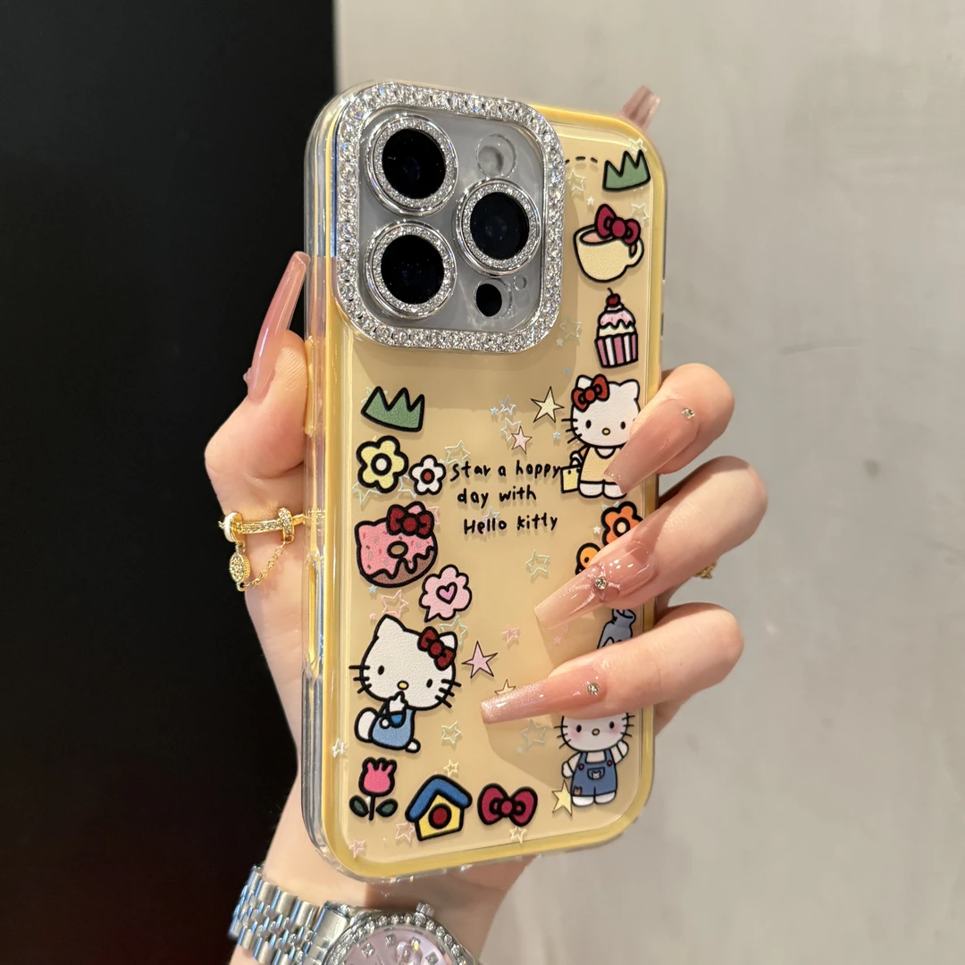 新款满屏KT高颜值果冻适用苹果16手机壳iPhone15promax可爱14女13