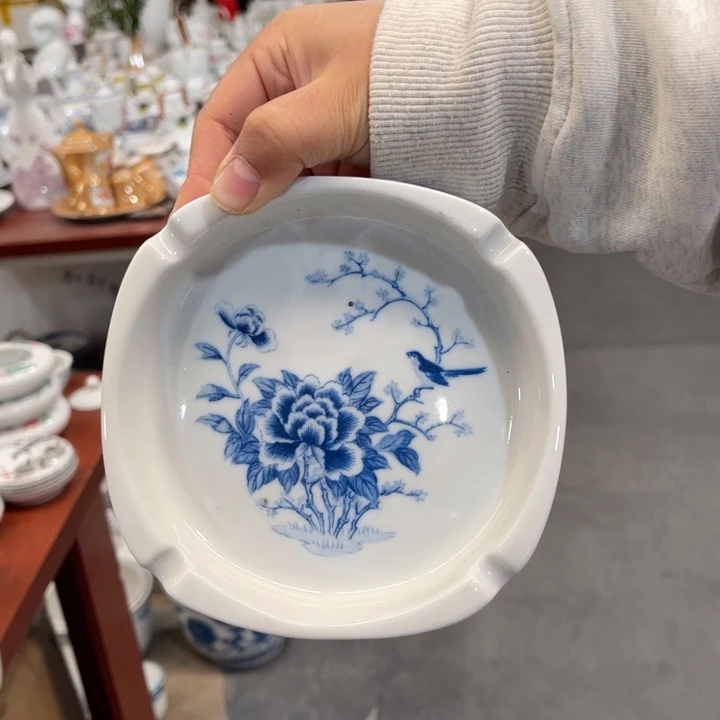 陶瓷用****7醴陵高温釉下青花烟缸，2个