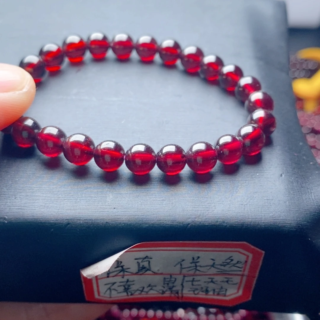 石榴石未镶嵌手链6.5经济实惠大漏