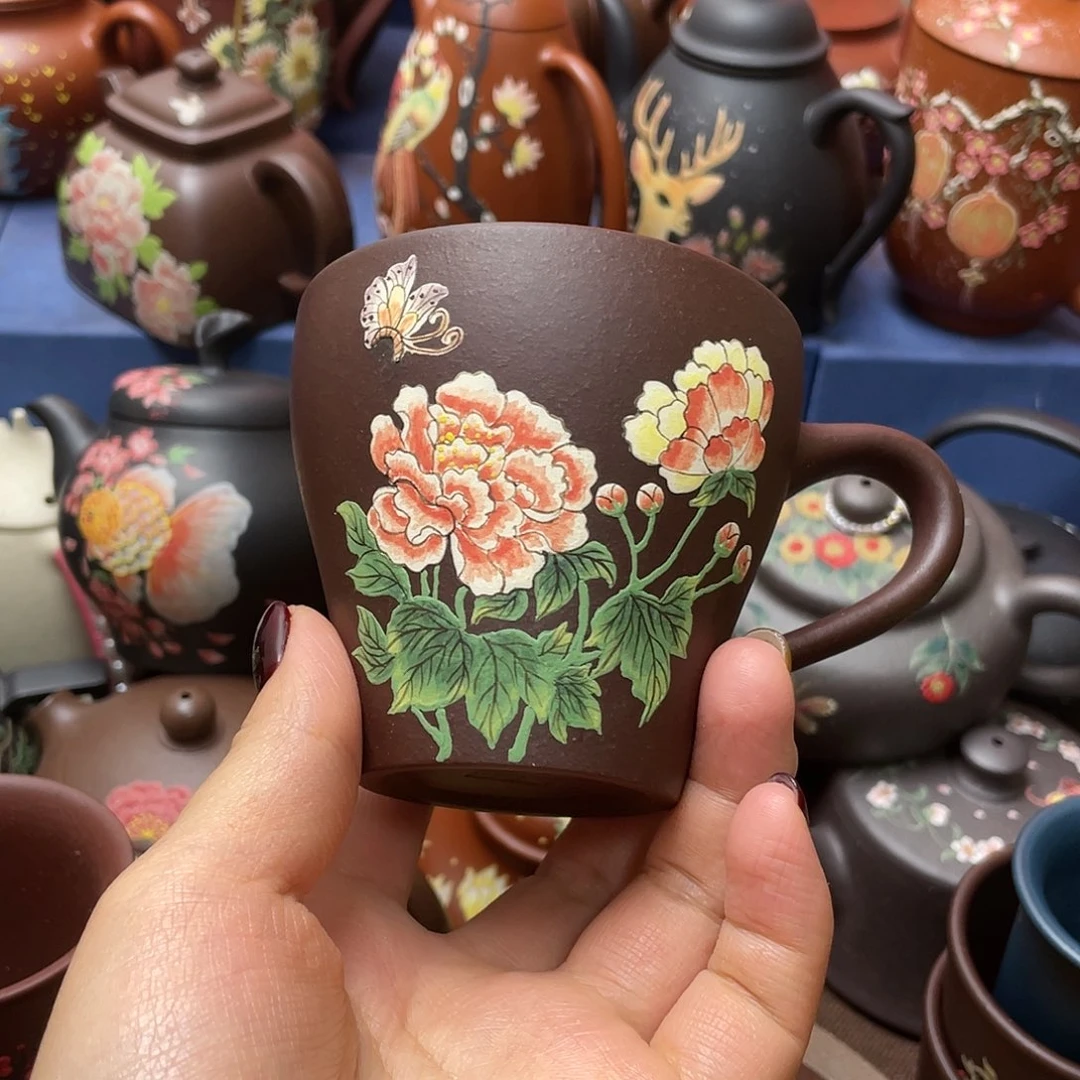 茶杯红泥紫砂主人杯180cc