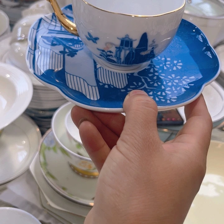 瓷片咖啡杯两个微瑕