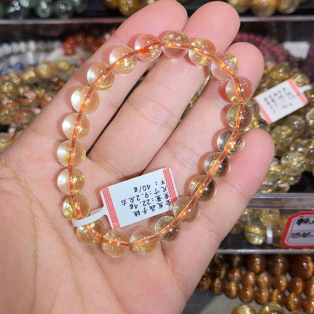 水晶手链未镶嵌金发晶手串