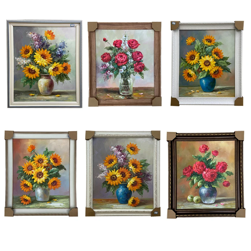 带框餐厅卧室花卉画芯尺寸50*60CM环保PS外框