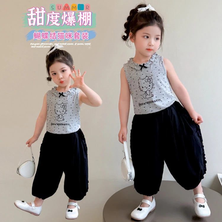 套装韩版夏季印花女童中小童