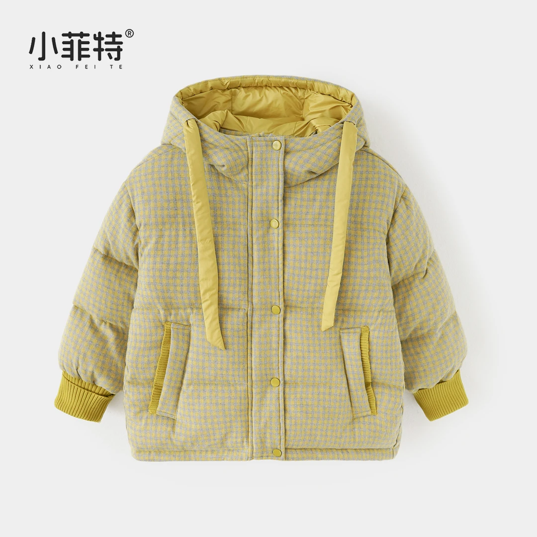 小菲特女童冬装加厚加厚外套中大连帽上衣儿童保暖棉服XJYD57322