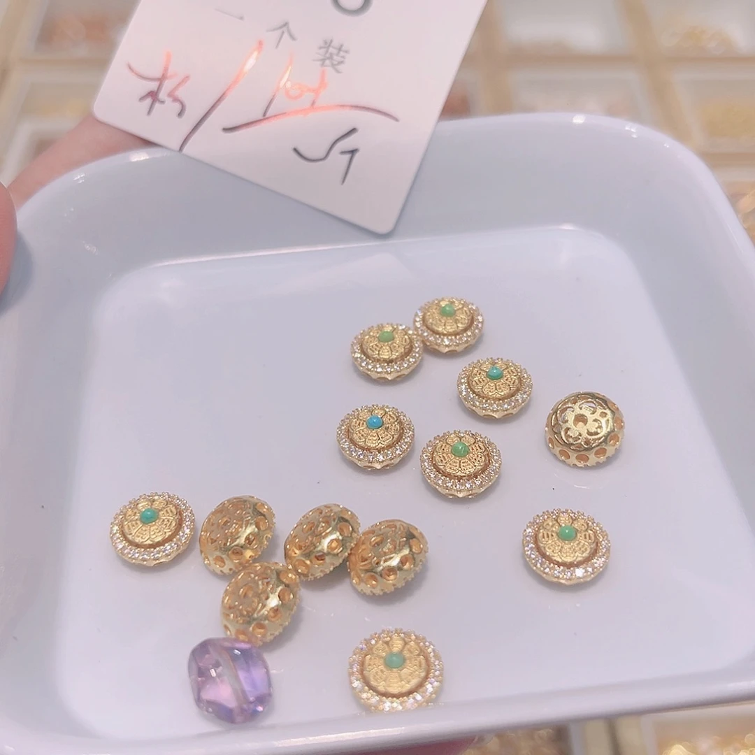 紫晶珠宝半成品银S925镀金镶嵌66