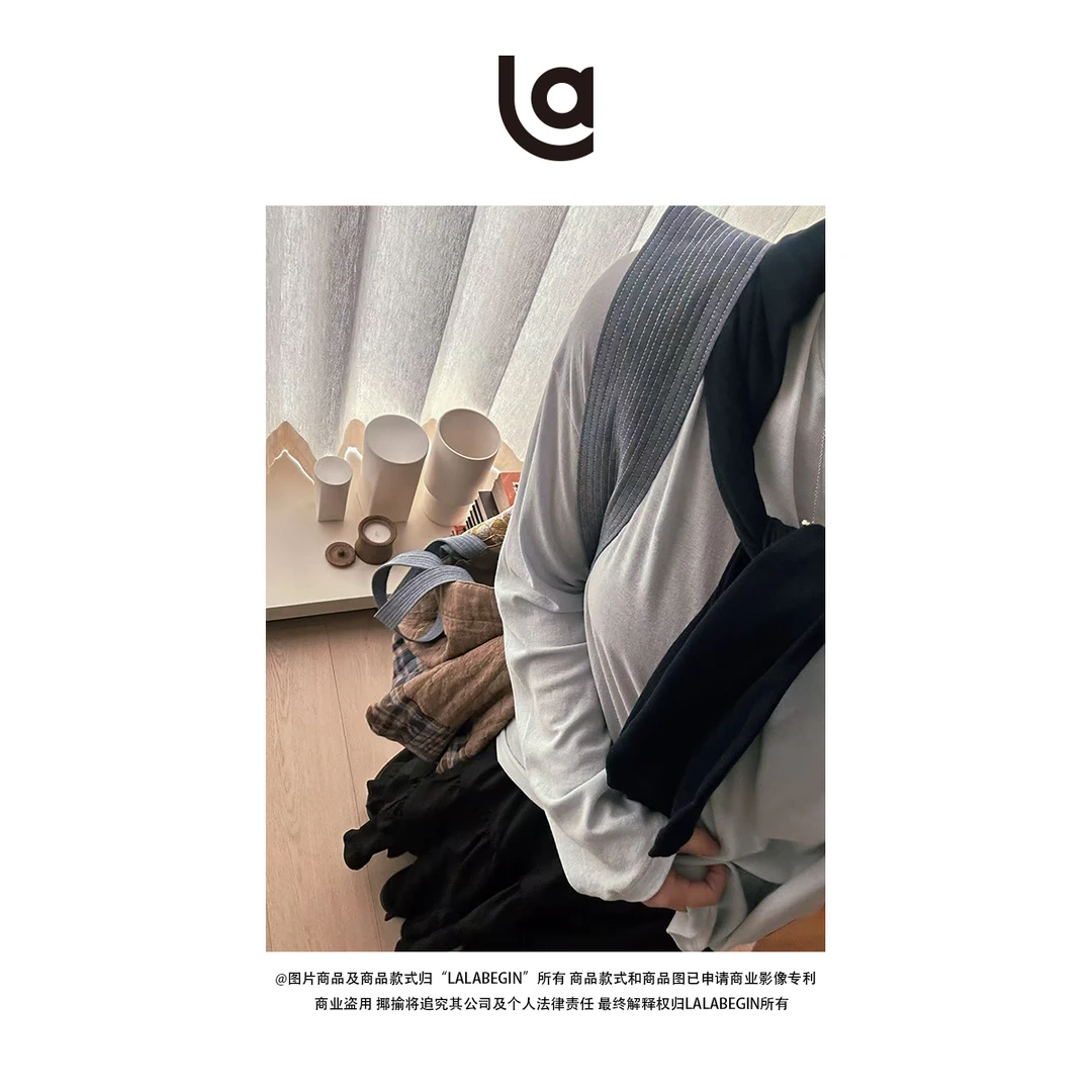 La La Begin”空气沙“麻感双面长袖