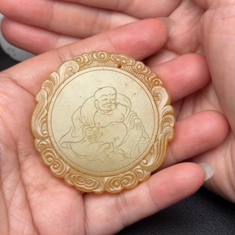 和田玉挂件未镶嵌人**戏