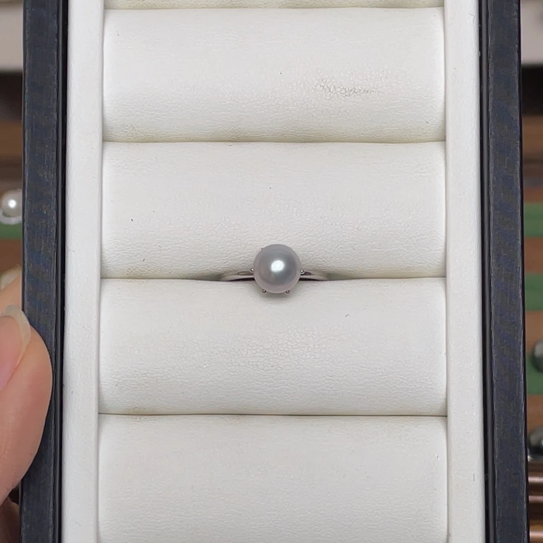 海水珍珠戒指银S925镶嵌