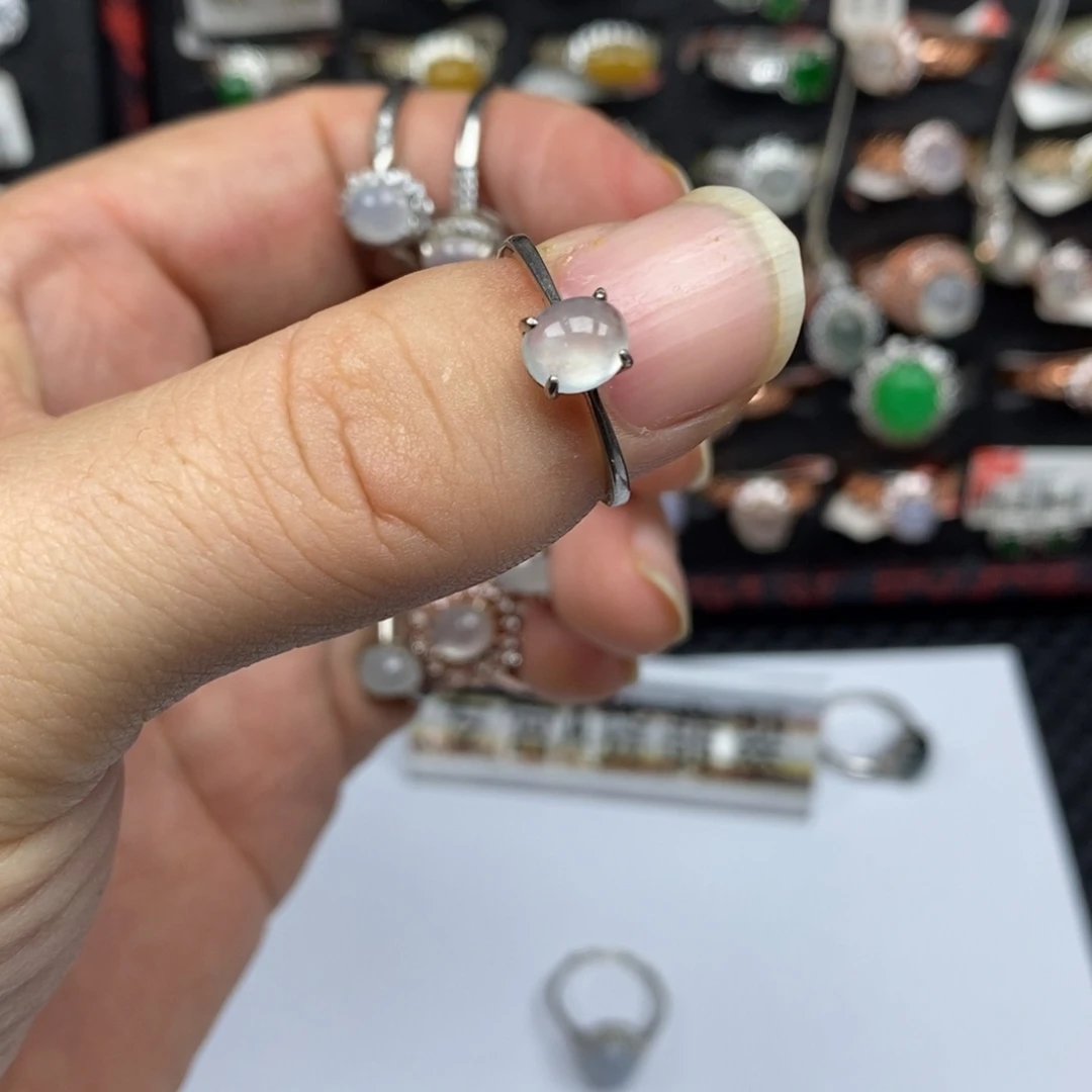 翡翠银S925镶嵌戒指