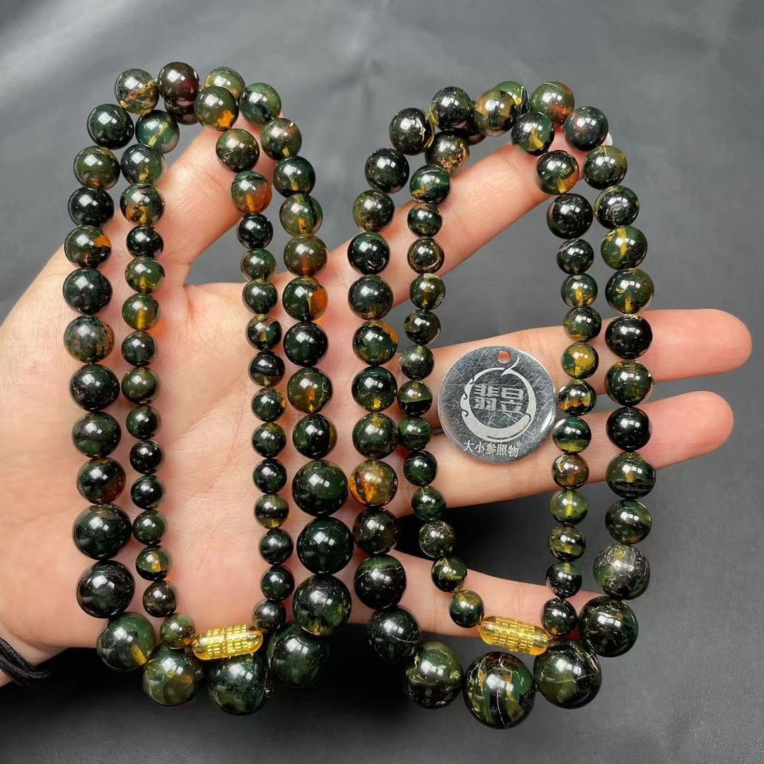 翡昱-N15-38256-623-琥珀珠链颈饰/约6-14+/约59颗/-多样性发其一