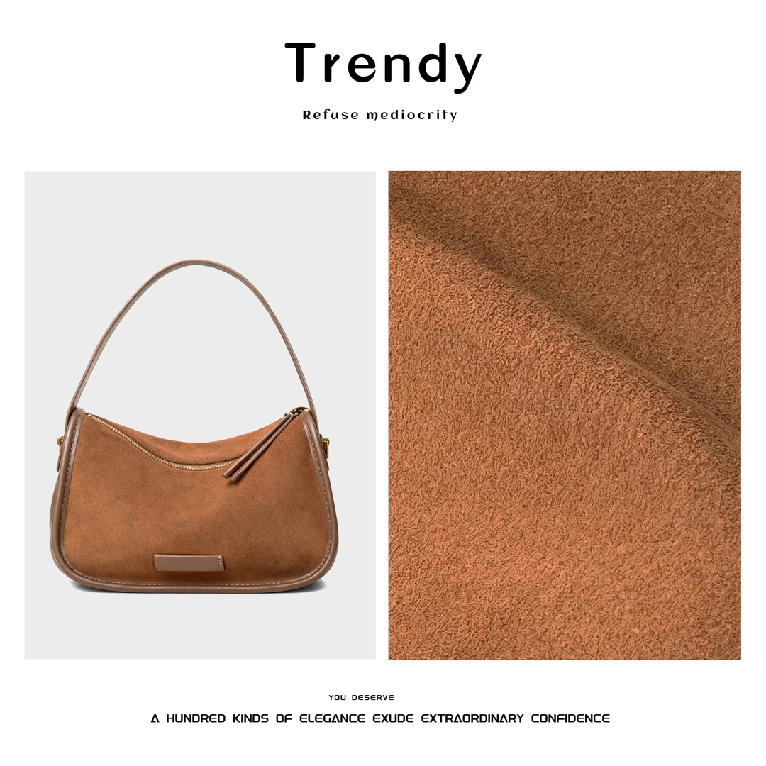 磨砂牛皮复古枕头包包女式2025新款斜挎包真皮女包通勤单肩包SS