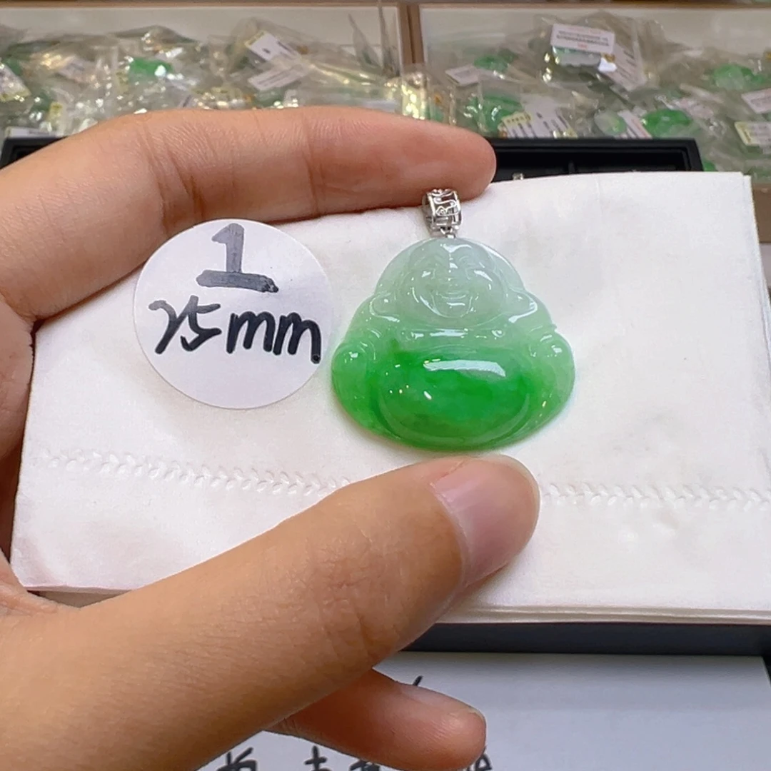 吊坠(不含链)18K金镶嵌翡翠