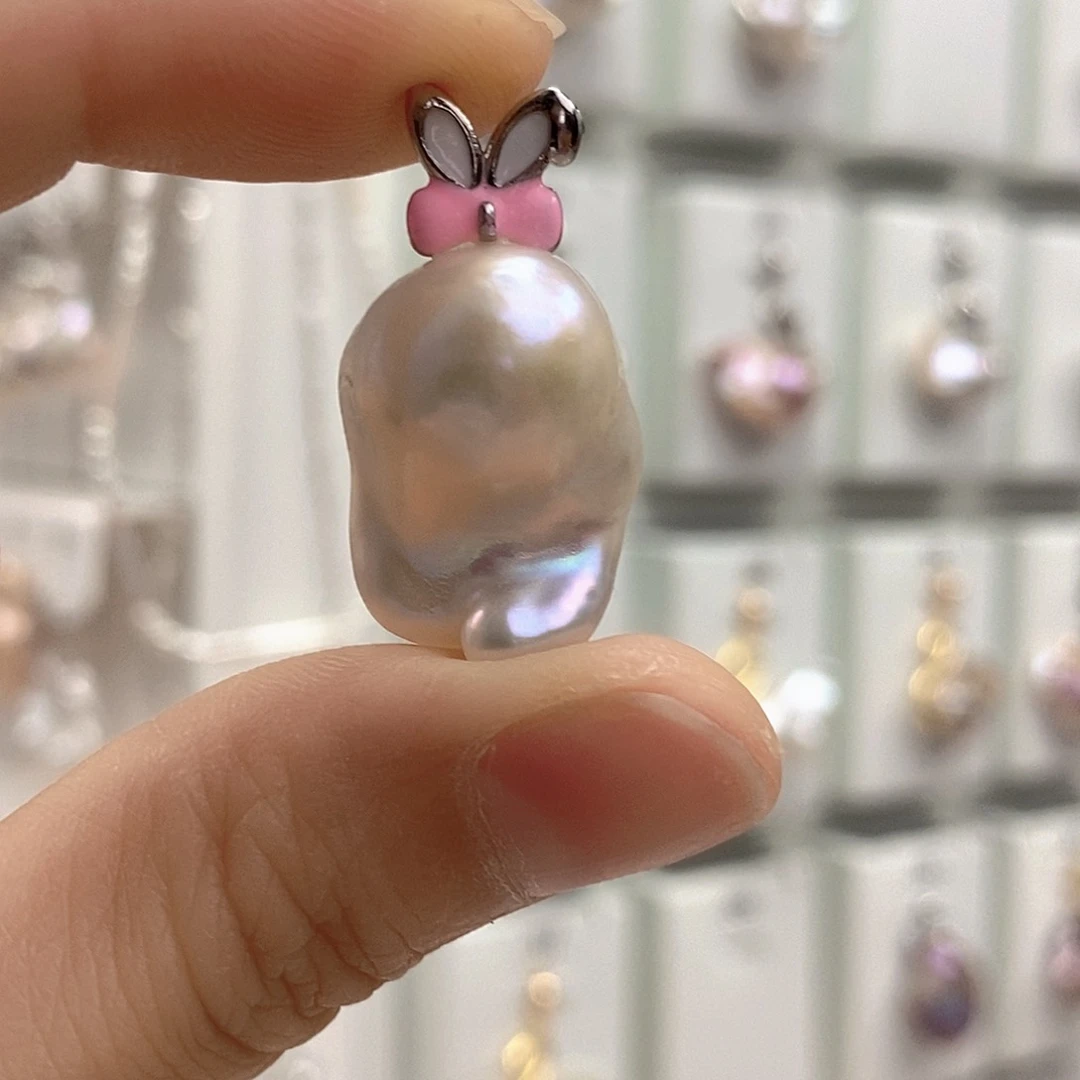 淡水珍珠银S925镶嵌颈饰