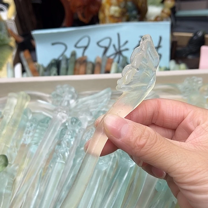 蛇纹石玉未镶嵌发簪