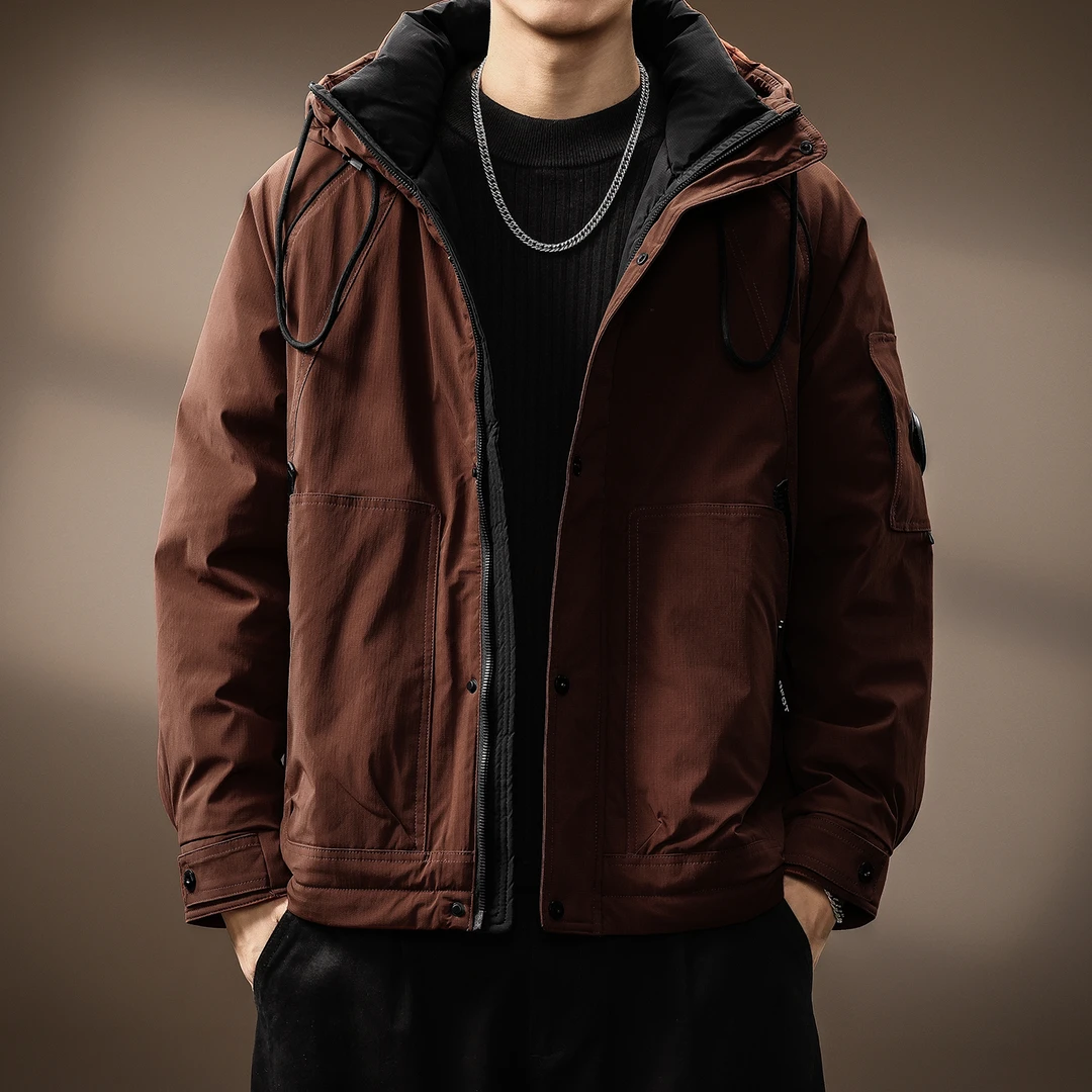 高端新国标90白鸭绒石墨烯羽绒服男冬季机能男士派克服工装外套男