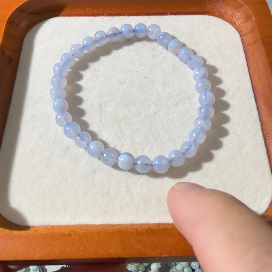 玛瑙/玉髓合金手链蓝玉髓6mm