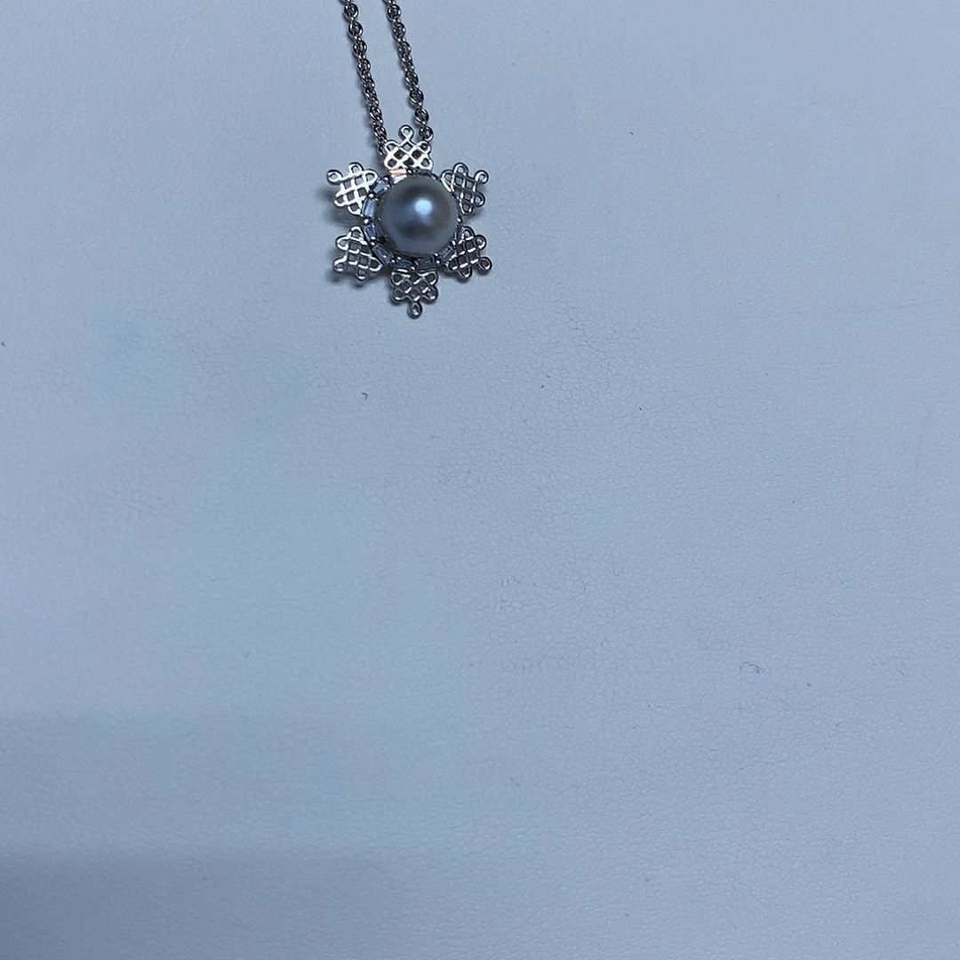 银S925镶嵌吊坠(不含链)海水珍珠7-8