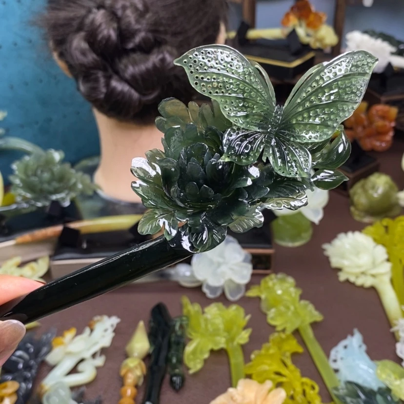 【闪购商品】岫玉发簪发簪盘发发簪未镶嵌L***a