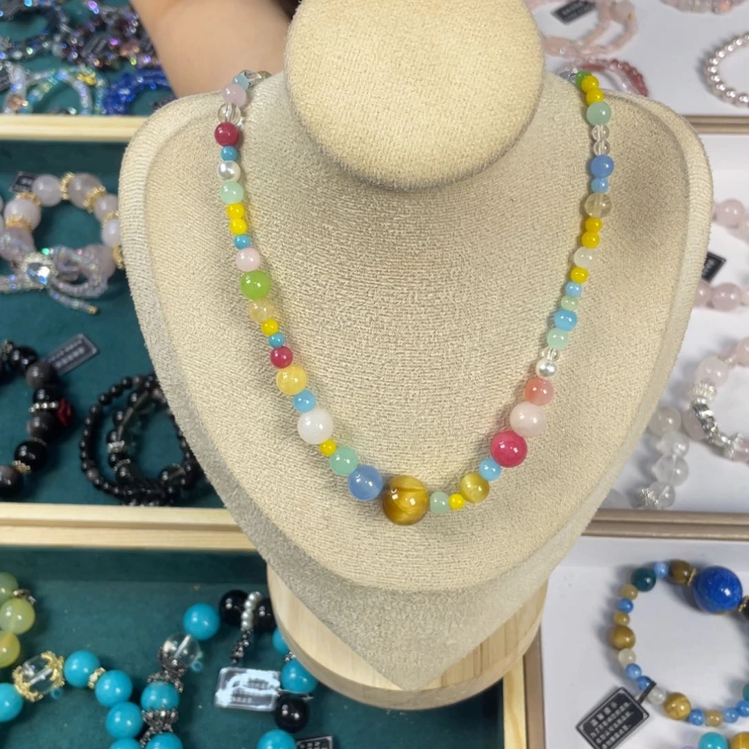 水晶手链银S925镀金镶嵌