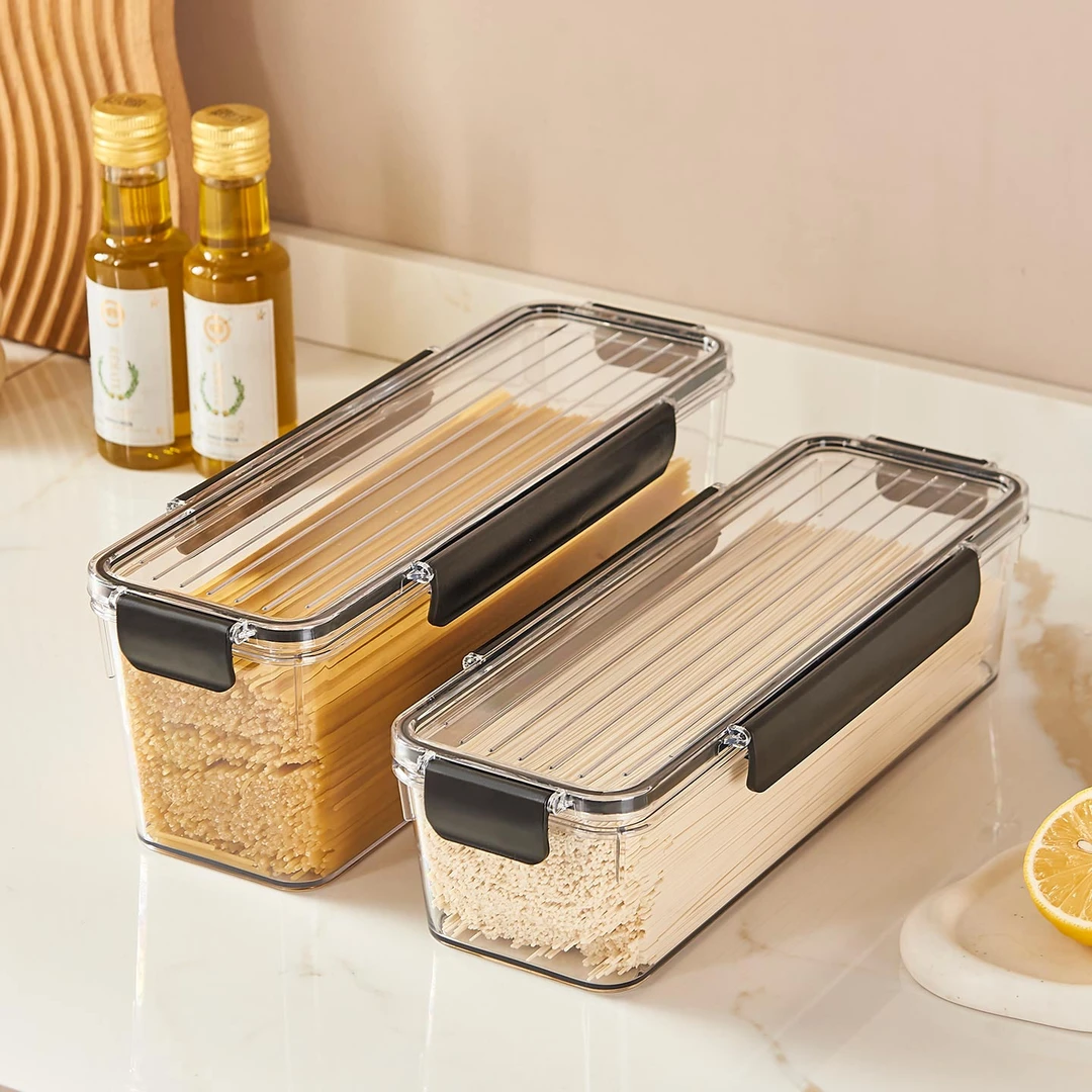 家用面条收纳盒挂面意面长方形冰箱姜蒜保鲜密封盒醒面盒杂粮收纳