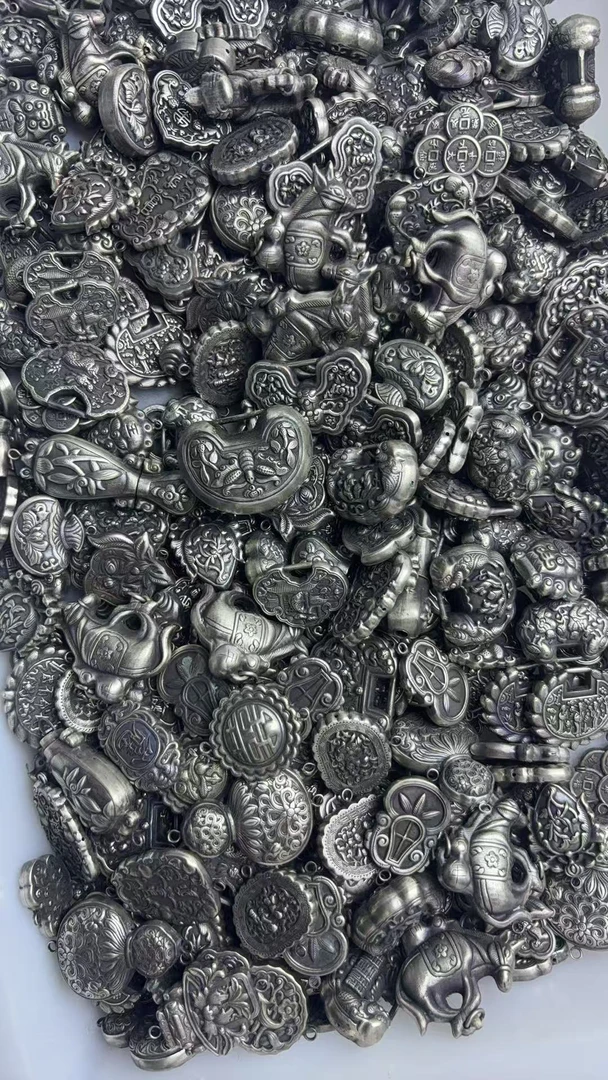 足银银制品 990足银手工錾刻银吊坠隔珠各种配件（直播选款）称重