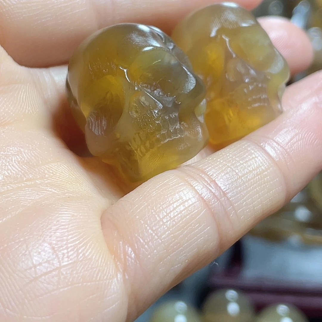 燚***森石英石纯铜高原藏羊角2.0尸陀林2颗