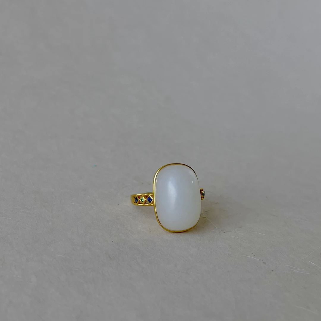 【辛爷珠宝】白月光 | 和田玉戒指 多样性发一 MHZB-005