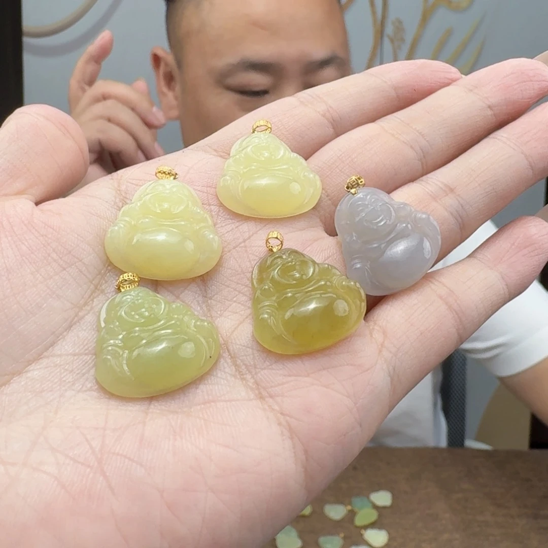 和田玉18K金镶嵌颈饰多样性发货 拍一发一