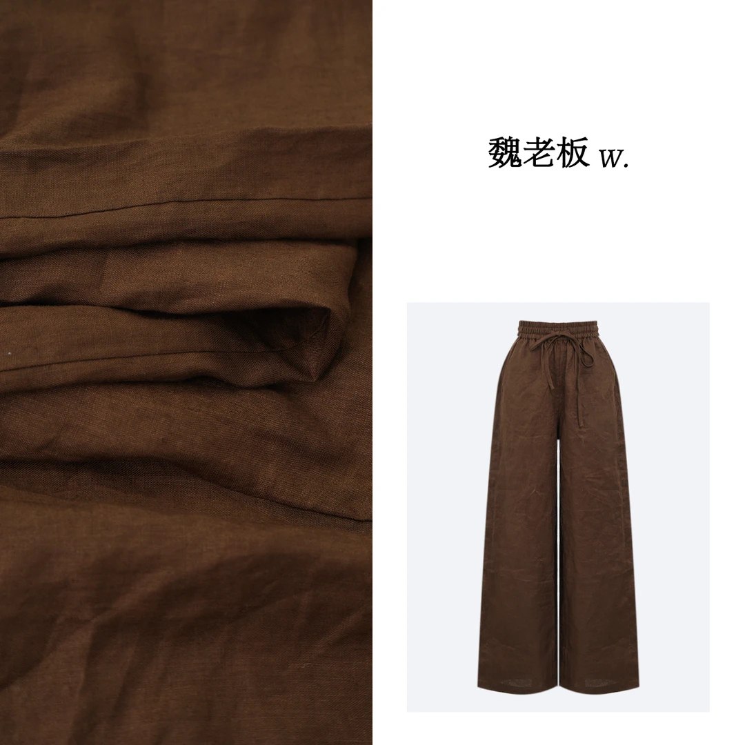 W.Diva【书写】百搭细支亚麻高挑烟筒裤老钱风松弛感女装2K24CX317