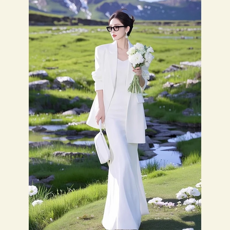 推荐现货！！开夏穿搭气场强大御姐洋气小香风白色高冷御姐气质套装