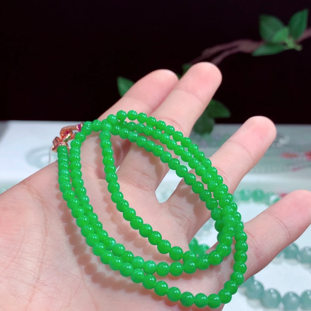 未镶嵌手链翡翠冰阳绿色项链