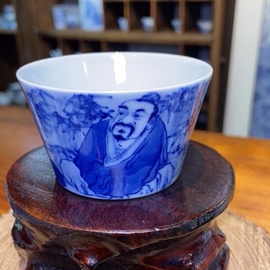 杯特价青花人物杯杯杯