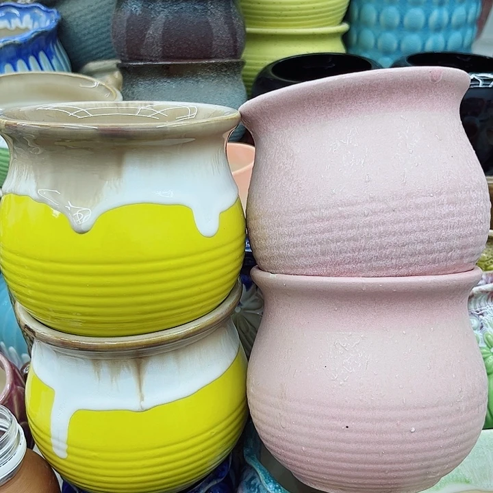 多肉绿植陶瓷花盆9.9包邮，有孔