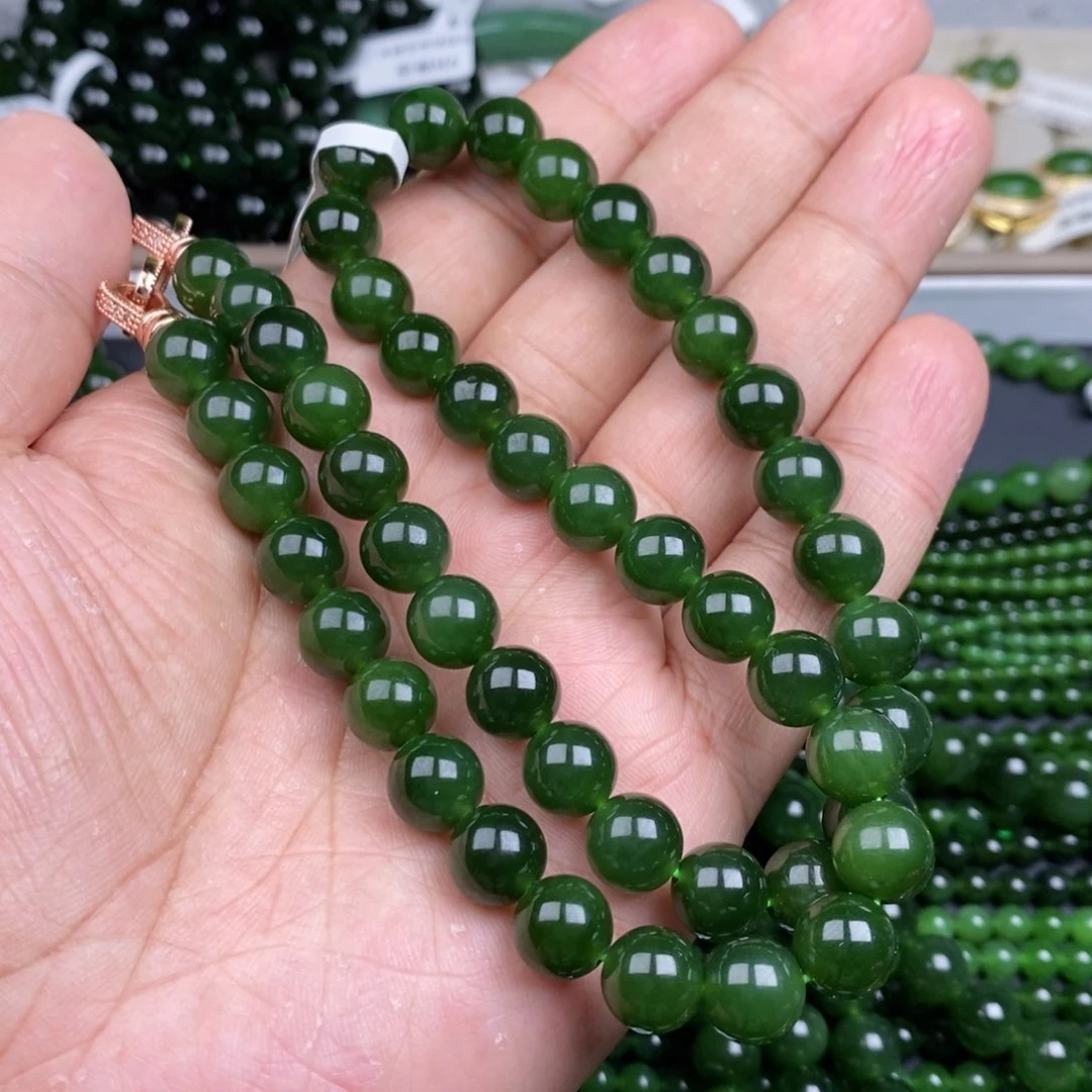 和田玉（碧玉）未镶嵌项链幸****前10mm